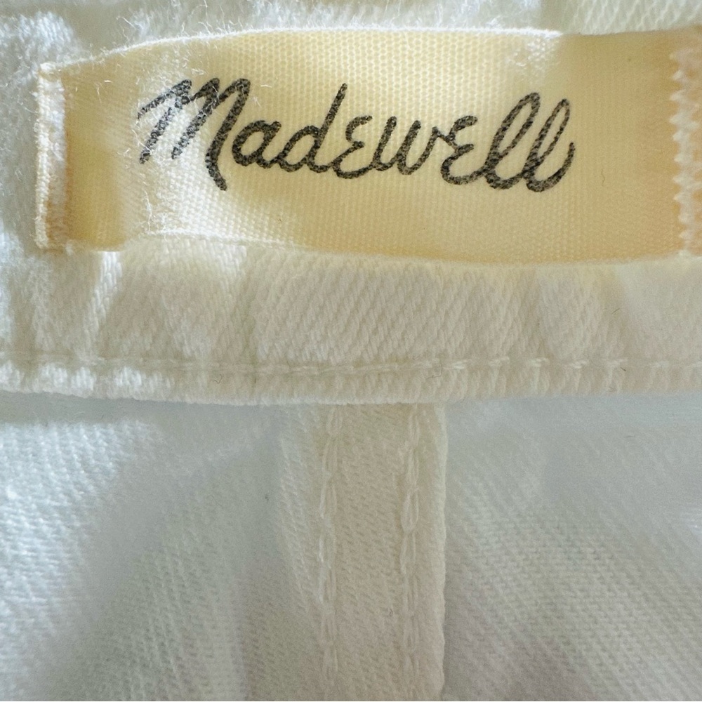 Madewell Women’s Rigid Denim A-Line Mini Skirt, Tile White Button-Front Edition - Picture 8 of 10